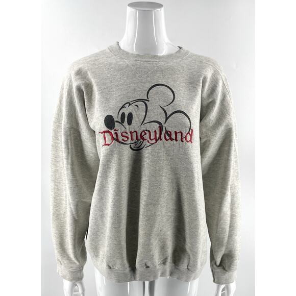 Disney Tops - Disneyland Sweatshirt Womens Sz XL Gray Embroidered Mickey Mouse VTG 90s Disney